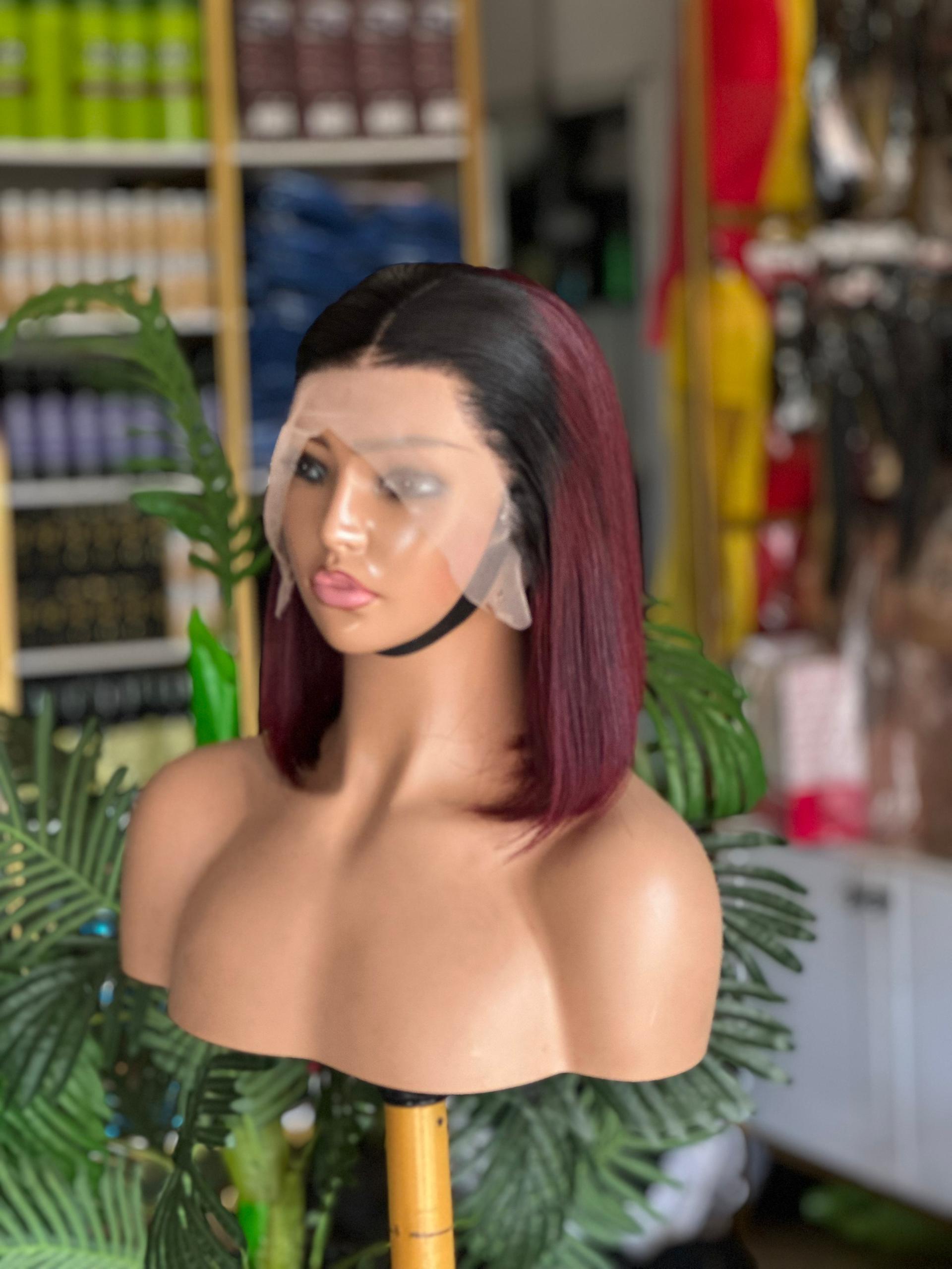 Blunt frontal colored wig